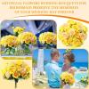 imageGeosar 8 Bundles Artificial Peonies Silk Flowers Fake Peony Bouquet Faux Peonies Flowers Bulk for Decoration Vase Florals Arrangements Wedding Home Party Table BlueYellow  Champagne