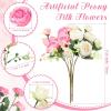 imageGeosar Artificial Peonies Silk Flowers Fake Peony Bouquet Faux Peonies Flowers Bulk for Decoration Vase Florals Arrangements Wedding Home Party TableRose Pink Light PinkPink  Champagne