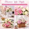 imageGeosar Artificial Peonies Silk Flowers Fake Peony Bouquet Faux Peonies Flowers Bulk for Decoration Vase Florals Arrangements Wedding Home Party TableRose Pink Light PinkPink  Champagne