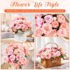 imageGeosar Artificial Peonies Silk Flowers Fake Peony Bouquet Faux Peonies Flowers Bulk for Decoration Vase Florals Arrangements Wedding Home Party TableRose Pink Light PinkPeach Pink  Light Pink