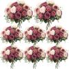 imageGeosar Artificial Peonies Silk Flowers Fake Peony Bouquet Faux Peonies Flowers Bulk for Decoration Vase Florals Arrangements Wedding Home Party TableRose Pink Light PinkDusty Pink  Dusty Rose