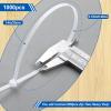 image2000 Pcs 14 Zip Ties Heavy Duty Plastic Zip Wire 49 lb Tensile Strength UV Resistant Cable Ties Self Locking Wraps for Indoor and Outdoor WhiteWhite