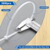 image2000 Pcs 14 Zip Ties Heavy Duty Plastic Zip Wire 49 lb Tensile Strength UV Resistant Cable Ties Self Locking Wraps for Indoor and Outdoor WhiteWhite