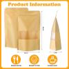 imageGeosar 300 Pcs Kraft Bags with Window 8 x 12 Inch Stand Kraft Pouches Bulk Zipper Paper Pouches Food Storage Reusable Heat Sealable Bags for Packaging Home Business5 x 8 inch
