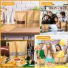 imageGeosar 300 Pcs Kraft Bags with Window 8 x 12 Inch Stand Kraft Pouches Bulk Zipper Paper Pouches Food Storage Reusable Heat Sealable Bags for Packaging Home Business8 x 12 inch