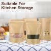 imageGeosar 300 Pcs Kraft Bags with Window 8 x 12 Inch Stand Kraft Pouches Bulk Zipper Paper Pouches Food Storage Reusable Heat Sealable Bags for Packaging Home Business6 x 9 Inch