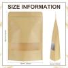 imageGeosar 300 Pcs Kraft Bags with Window 8 x 12 Inch Stand Kraft Pouches Bulk Zipper Paper Pouches Food Storage Reusable Heat Sealable Bags for Packaging Home Business7 x 10 Inch