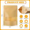 imageGeosar 300 Pcs Kraft Bags with Window 8 x 12 Inch Stand Kraft Pouches Bulk Zipper Paper Pouches Food Storage Reusable Heat Sealable Bags for Packaging Home Business8 x 12 inch