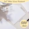 imageGeosar 50 Sheet Linen Cardstock Invitation Cardstock Heavyweight Printer Paper 92lb 250gsm Index Cards for Printer Cover Postcards Blank Flash Note Greeting BeigeWhite