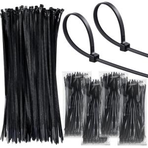 image2000 Pcs 14 Zip Ties Heavy Duty Plastic Zip Wire 49 lb Tensile Strength UV Resistant Cable Ties Self Locking Wraps for Indoor and Outdoor WhiteBlack