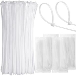 image2000 Pcs 14 Zip Ties Heavy Duty Plastic Zip Wire 49 lb Tensile Strength UV Resistant Cable Ties Self Locking Wraps for Indoor and Outdoor WhiteWhite