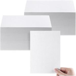 imageGeosar 50 Sheet Linen Cardstock Invitation Cardstock Heavyweight Printer Paper 92lb 250gsm Index Cards for Printer Cover Postcards Blank Flash Note Greeting BeigeWhite