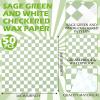 imageGeosar 100 Pcs Gingham Party Supply Disposable Paper Food Tray Bulk Disposable Food Boat with Checkered Wax Paper Sheet Checkered Wrapping supply for Carnival Picnic Birthday Party RedSage Green