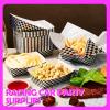 imageGeosar 100 Pcs Gingham Party Supply Disposable Paper Food Tray Bulk Disposable Food Boat with Checkered Wax Paper Sheet Checkered Wrapping supply for Carnival Picnic Birthday Party RedIridescent