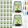 imageGeosar 20 Pcs 9 inch Chicken Wire Cloche Plant Protector Cover Metal Garden Cloche Dome for Plants Chicken Wire Protection Basket with Garden Stakes for Avoiding Rabbit Bird Small Animals Eat BlackGreen