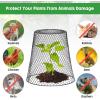 imageGeosar 20 Pcs 9 inch Chicken Wire Cloche Plant Protector Cover Metal Garden Cloche Dome for Plants Chicken Wire Protection Basket with Garden Stakes for Avoiding Rabbit Bird Small Animals Eat BlackBlack