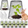 imageGeosar 20 Pcs 9 inch Chicken Wire Cloche Plant Protector Cover Metal Garden Cloche Dome for Plants Chicken Wire Protection Basket with Garden Stakes for Avoiding Rabbit Bird Small Animals Eat BlackBlack