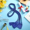 imageGeosar 48 Pcs Graduation Cords Honor Cords with Tassel for Bachelor Master Doctor Graduation Ceremonies Blue and WhiteBlue