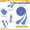 imageGeosar 48 Pcs Graduation Cords Honor Cords with Tassel for Bachelor Master Doctor Graduation Ceremonies Blue and WhiteBlue and White