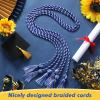 imageGeosar 48 Pcs Graduation Cords Honor Cords with Tassel for Bachelor Master Doctor Graduation Ceremonies Blue and WhiteBlue and White