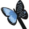 imageMom Memorial Stakes Cemetery Grave Plaque Stake Markers Memorial Butterfly Plaques for Outdoors Sympathy Garden Stake Acrylic Waterproof Garden Grave DecorationCute StyleElegant Style