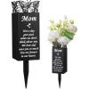 imageGeosar Cemetery Vases for Grave Metal Flower Butterfly Cemetery Vases Memorial Flower Holder with Spike Grave Marker Floral Cemetery Decorations for Grave Lawn Yard Outdoor FuneralMomMom