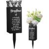 imageGeosar Cemetery Vases for Grave Metal Flower Butterfly Cemetery Vases Memorial Flower Holder with Spike Grave Marker Floral Cemetery Decorations for Grave Lawn Yard Outdoor FuneralMomGrandma