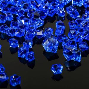 image450 Pieces Fake Ice Cubes Diamonds Ice Rocks Acrylic Stones Crystals Plastic Cubes Gems Vase Rocks Centerpiece Vase Filler Gems for Weddings Party Decoration Display Table Scatter 2 Sizes RoyalblueRoyalblu