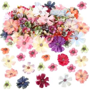 imageGeosar 120 Pcs Small Flowers for Crafts Mini Faux Flowers Artificial Silk Fabric Floral Arrangement Decorations for DIY Wreath Bouquets Wedding Bridal Baby Shower Home DecorPurpleCoquette StyleMulti Color