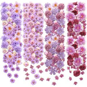 imageGeosar 120 Pcs Small Flowers for Crafts Mini Faux Flowers Artificial Silk Fabric Floral Arrangement Decorations for DIY Wreath Bouquets Wedding Bridal Baby Shower Home DecorPurpleCoquette StylePurple