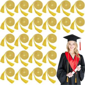 imageGeosar 48 Pcs Graduation Cords Honor Cords with Tassel for Bachelor Master Doctor Graduation Ceremonies Blue and WhiteGold