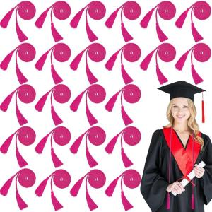 imageGeosar 48 Pcs Graduation Cords Honor Cords with Tassel for Bachelor Master Doctor Graduation Ceremonies Blue and WhitePurple Red