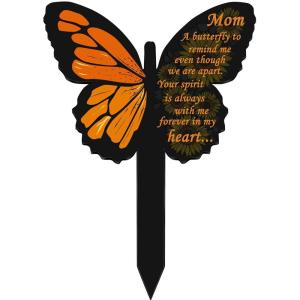 imageMom Memorial Stakes Cemetery Grave Plaque Stake Markers Memorial Butterfly Plaques for Outdoors Sympathy Garden Stake Acrylic Waterproof Garden Grave DecorationCute StyleRetro Style