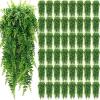 imageGeosar 110 Pcs Artificial Hanging Plants 32 Inch Hanging Boston Ferns Plastic Fake Plants for Wall Room Garden Wedding Garland Indoor Outdoor Decoration No Basket48