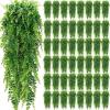 imageGeosar 110 Pcs Artificial Hanging Plants 32 Inch Hanging Boston Ferns Plastic Fake Plants for Wall Room Garden Wedding Garland Indoor Outdoor Decoration No Basket56