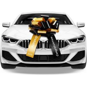imageGeosar 20 Inch Graduate Big Car Bow Large Giant Graduation Congratulations Car Bow Ribbon for 2025 Graduation Gift Birthday Party Decoration Black Gold