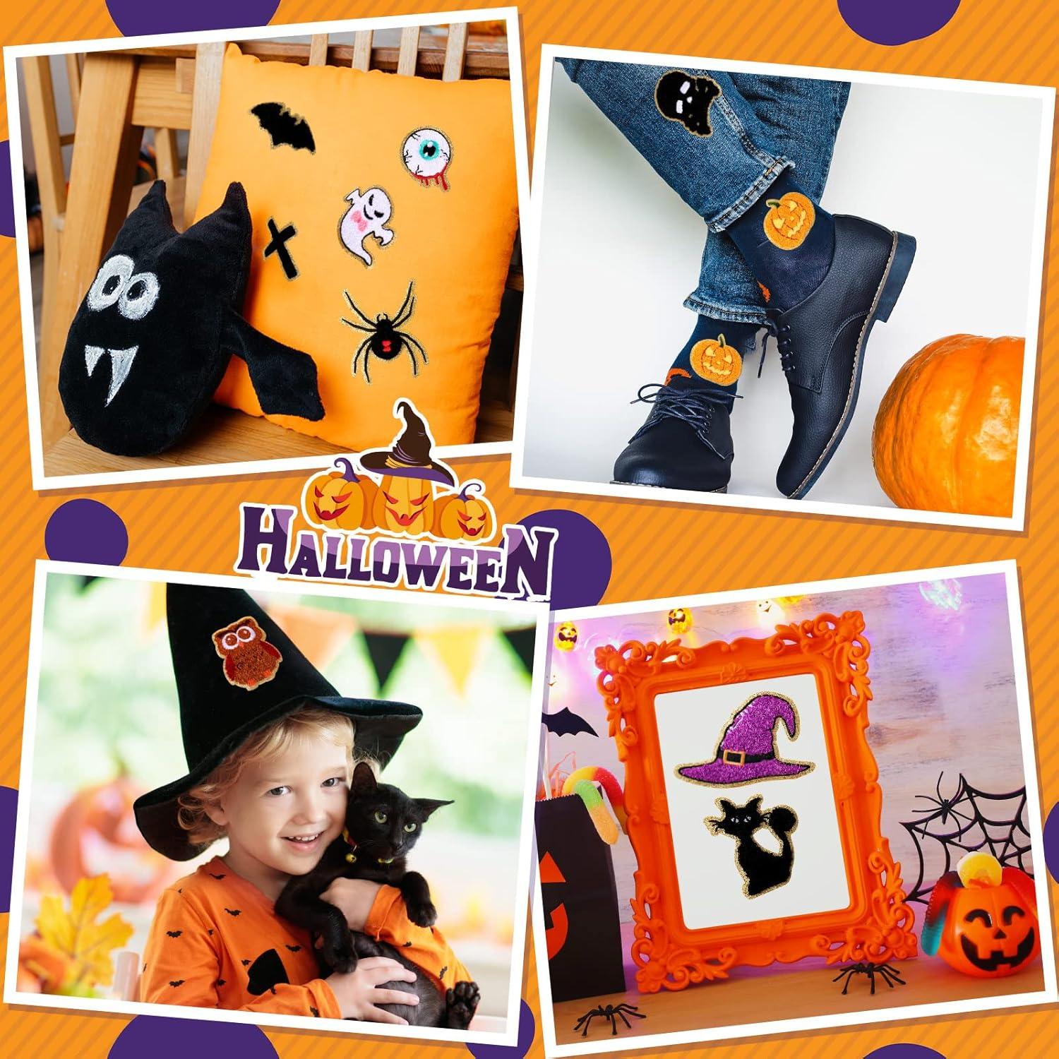 imageGeosar 20 Pcs Halloween Self Adhesive Patches Boo Cute Ghost Sew on Stickers Applique Washable for DIY Crafts T Shirt Clothing Jackets Backpacks Jeans Party Decorations Pink BooPumpkin
