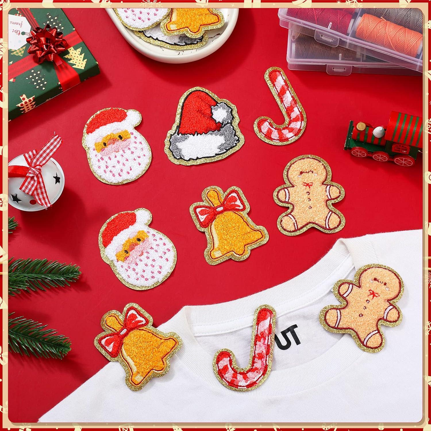 imageGeosar 20 Pcs Halloween Self Adhesive Patches Boo Cute Ghost Sew on Stickers Applique Washable for DIY Crafts T Shirt Clothing Jackets Backpacks Jeans Party Decorations Pink BooSanta