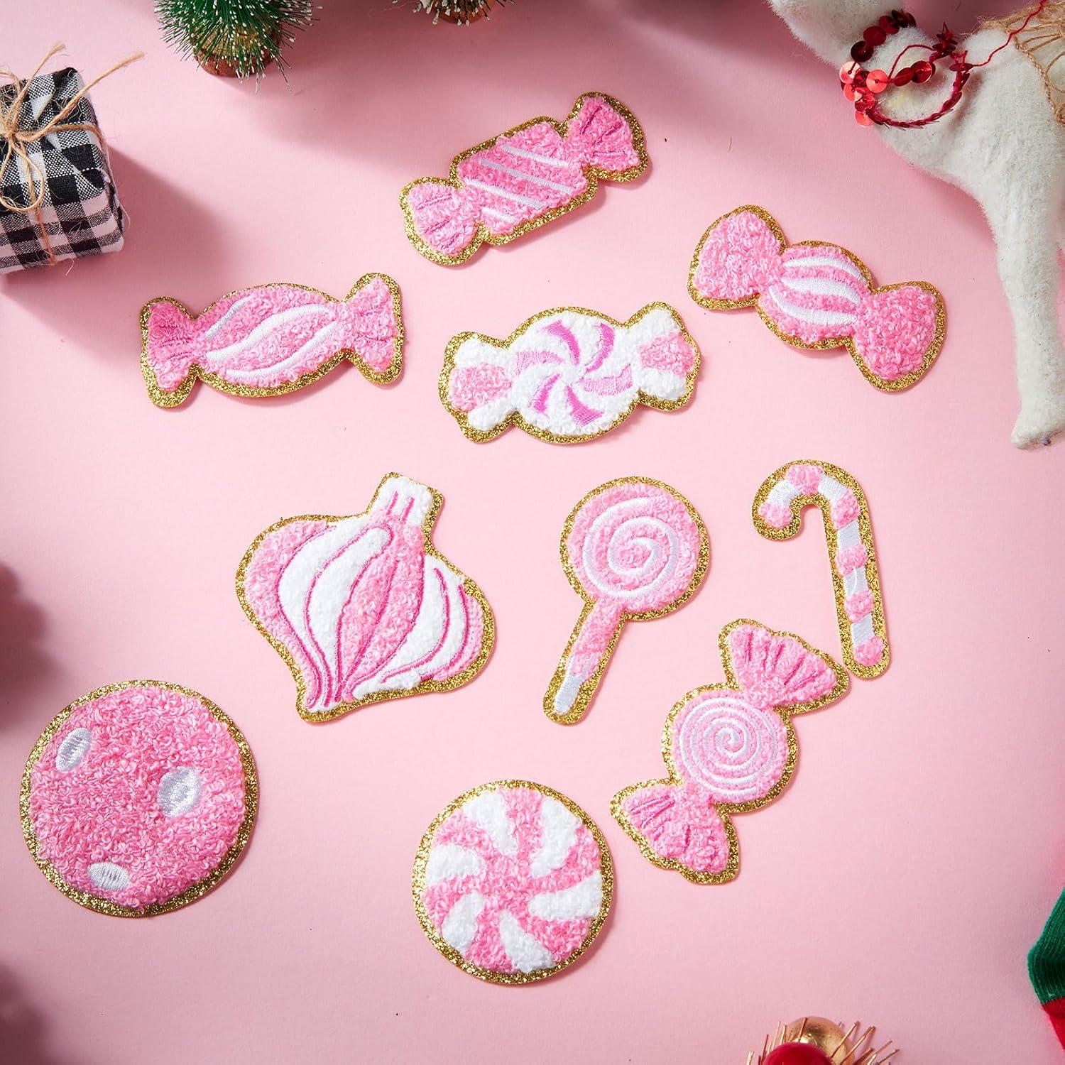 imageGeosar 20 Pcs Halloween Self Adhesive Patches Boo Cute Ghost Sew on Stickers Applique Washable for DIY Crafts T Shirt Clothing Jackets Backpacks Jeans Party Decorations Pink BooPink Candy