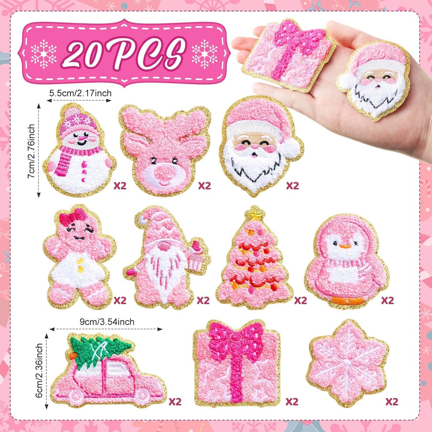 imageGeosar 20 Pcs Halloween Self Adhesive Patches Boo Cute Ghost Sew on Stickers Applique Washable for DIY Crafts T Shirt Clothing Jackets Backpacks Jeans Party Decorations Pink BooPink Christmas