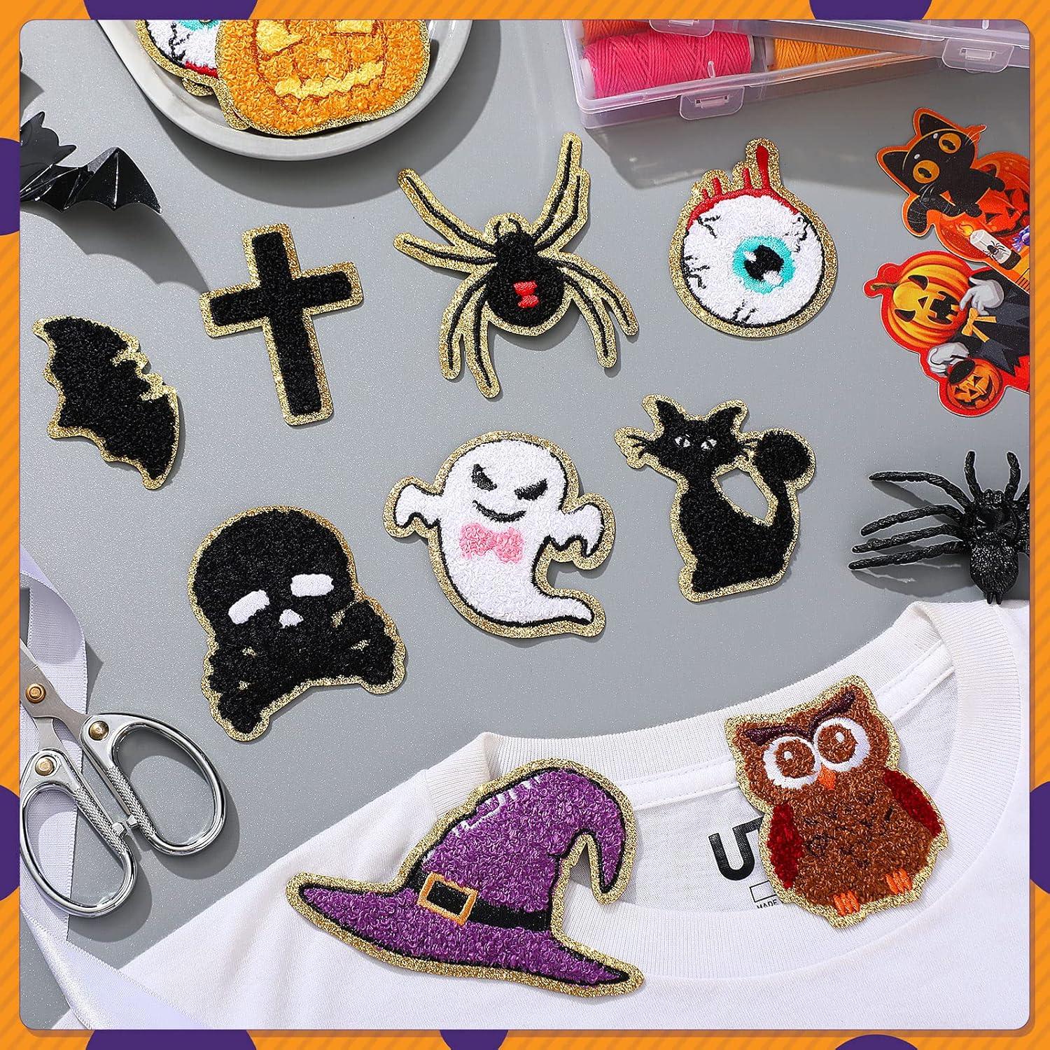 imageGeosar 20 Pcs Halloween Self Adhesive Patches Boo Cute Ghost Sew on Stickers Applique Washable for DIY Crafts T Shirt Clothing Jackets Backpacks Jeans Party Decorations Pink BooPumpkin