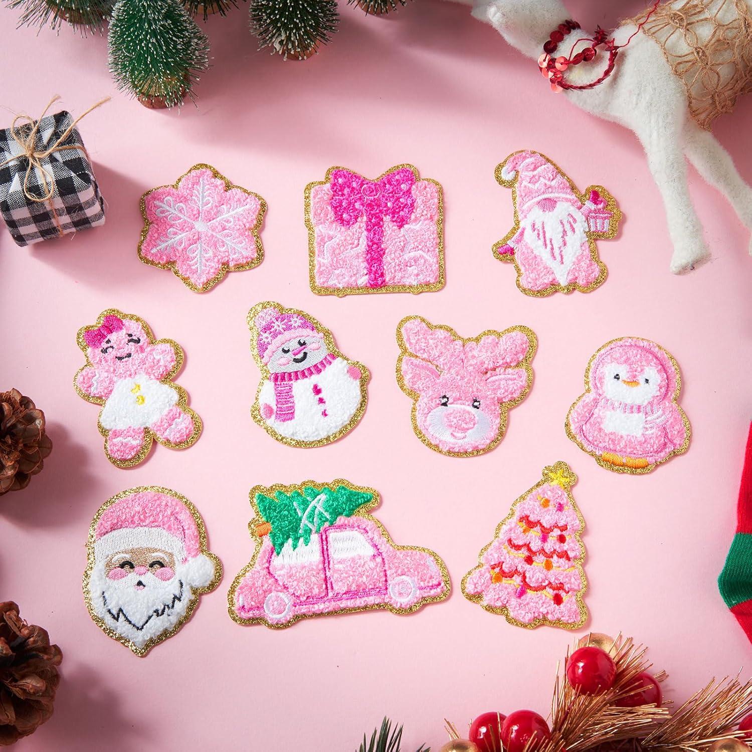 imageGeosar 20 Pcs Halloween Self Adhesive Patches Boo Cute Ghost Sew on Stickers Applique Washable for DIY Crafts T Shirt Clothing Jackets Backpacks Jeans Party Decorations Pink BooPink Christmas