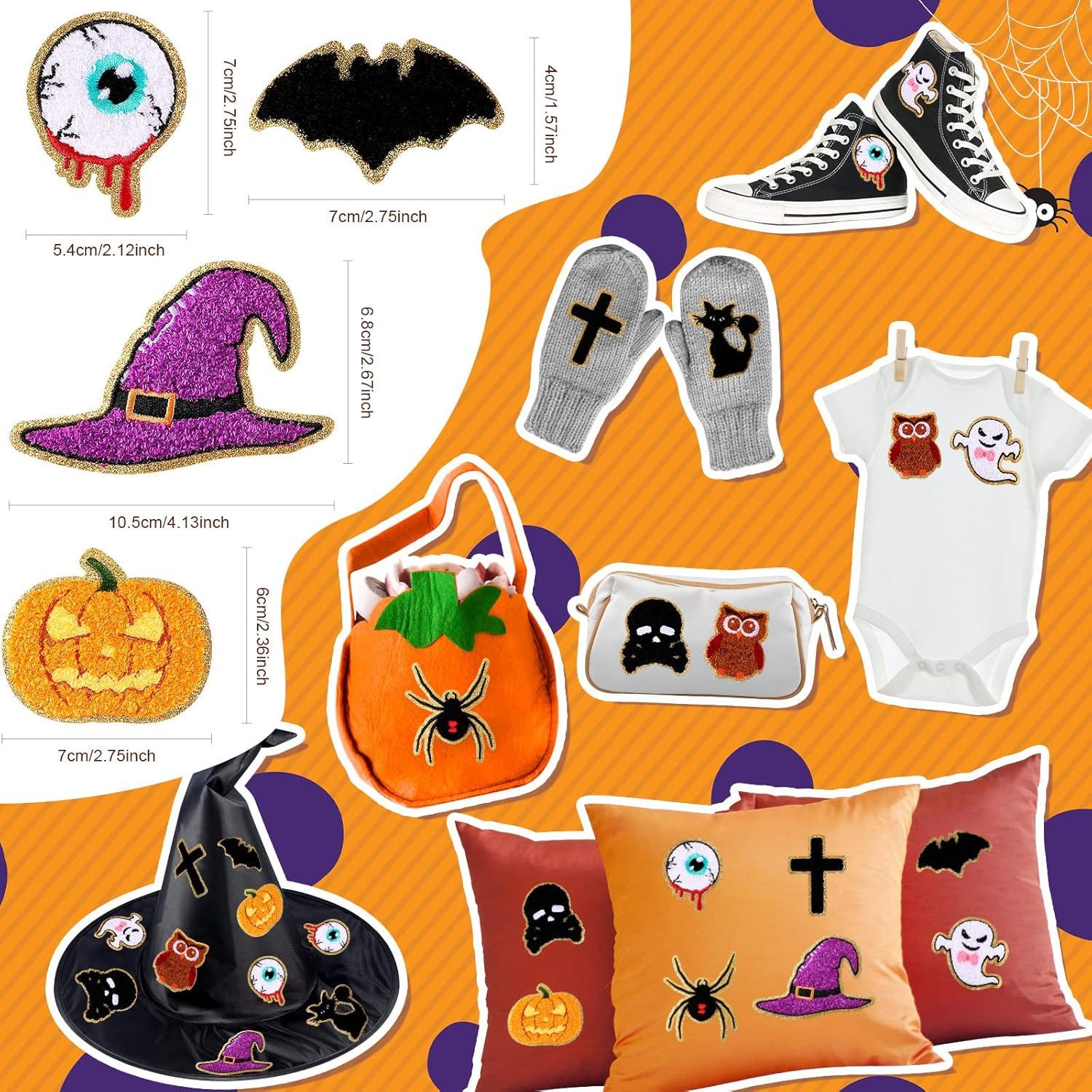 imageGeosar 20 Pcs Halloween Self Adhesive Patches Boo Cute Ghost Sew on Stickers Applique Washable for DIY Crafts T Shirt Clothing Jackets Backpacks Jeans Party Decorations Pink BooPumpkin