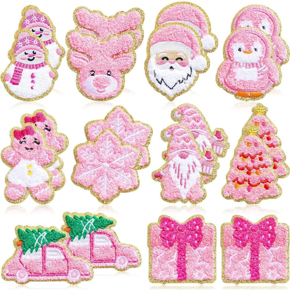 imageGeosar 20 Pcs Halloween Self Adhesive Patches Boo Cute Ghost Sew on Stickers Applique Washable for DIY Crafts T Shirt Clothing Jackets Backpacks Jeans Party Decorations Pink BooPink Christmas