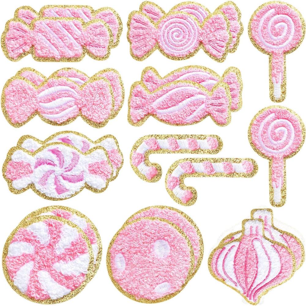 imageGeosar 20 Pcs Halloween Self Adhesive Patches Boo Cute Ghost Sew on Stickers Applique Washable for DIY Crafts T Shirt Clothing Jackets Backpacks Jeans Party Decorations Pink BooPink Candy