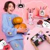 imageGeosar 20 Pcs Halloween Self Adhesive Patches Boo Cute Ghost Sew on Stickers Applique Washable for DIY Crafts T Shirt Clothing Jackets Backpacks Jeans Party Decorations Pink BooPink Ghost
