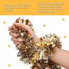 imageGeosar 262 Feet Christmas Tinsel Garland Decoration Metallic Tinsel Twist Garland Halloween Christmas Tree Artificial Hanging Ornament for Birthday Party DecorationBlueLight Gold  Silver