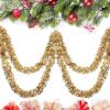 imageGeosar 262 Feet Christmas Tinsel Garland Decoration Metallic Tinsel Twist Garland Halloween Christmas Tree Artificial Hanging Ornament for Birthday Party DecorationBlueLight Gold  Silver