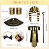 imageGeosar 5 Pcs Halloween Egyptian Costume Accessory Set Include Pharaoh Headpiece Hat Cobra Cane Belt Collar Wristbands for Men