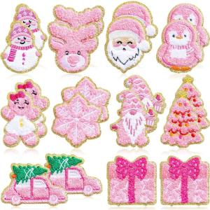 imageGeosar 20 Pcs Halloween Self Adhesive Patches Boo Cute Ghost Sew on Stickers Applique Washable for DIY Crafts T Shirt Clothing Jackets Backpacks Jeans Party Decorations Pink BooPink Christmas